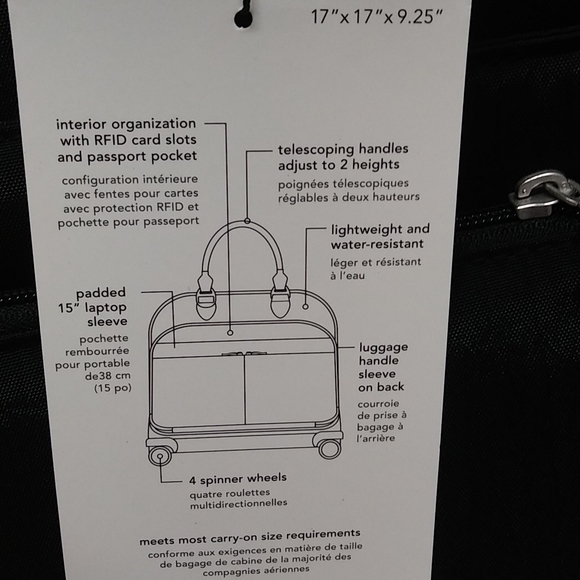 Baggallini Unisex Adult 4 Wheel Tote bag-Black color - Picture 14 of 14